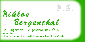 miklos bergenthal business card